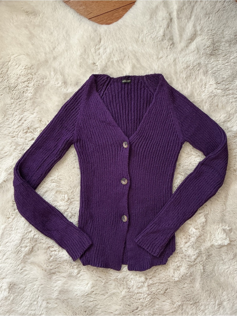 Rachel Comey Purple Button-Front V-Neck Women’s Sweater